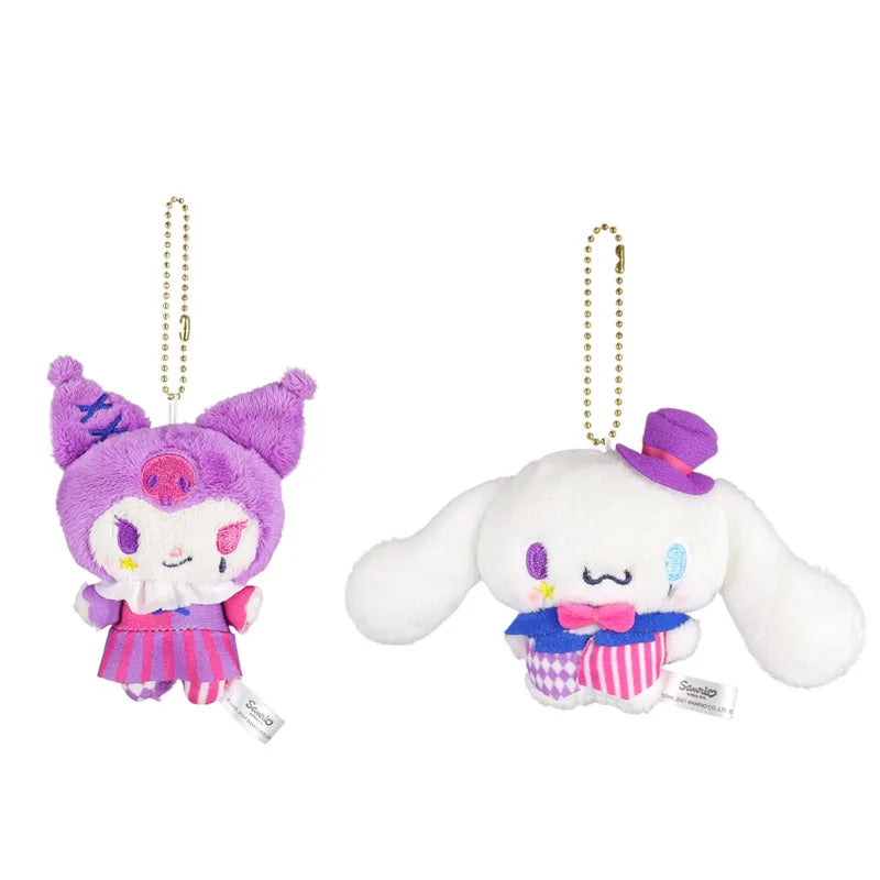 Cute Sanrio Plush Dark Night Circus Toys Devil Cinnamoroll Kuromi Grab Machine Doll Kawaii Plush Toy Pendant Decoration Gift