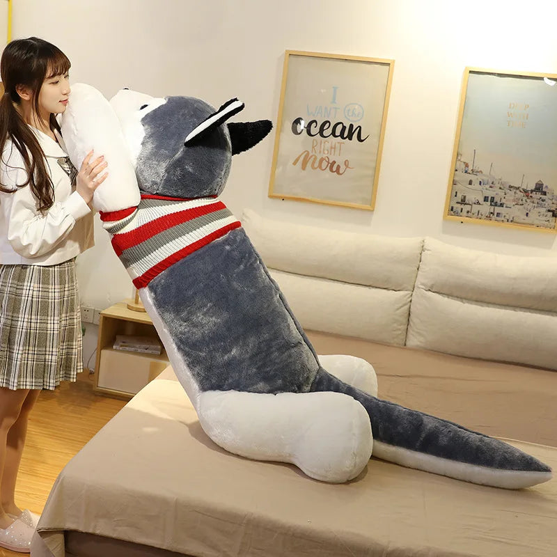 Giant Soft Kawaii Husky Dog Plush Toys Cute Stuffed Animals Long Sleep Pillow Doll For Kids Girlfriend Birthday Gift Home Decor