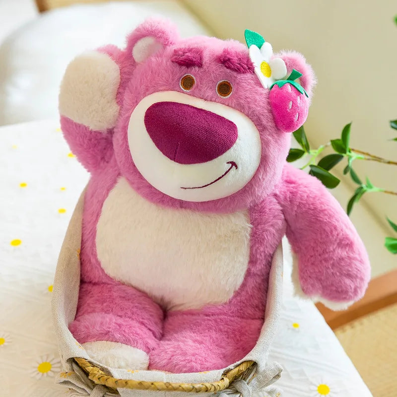 35cm Strawberry Bear Plush Toy Disney Plushies Stuffed Dolls Toys Cloth Doll Girls Sleeping Pillow Room Decoration Birthday Gift