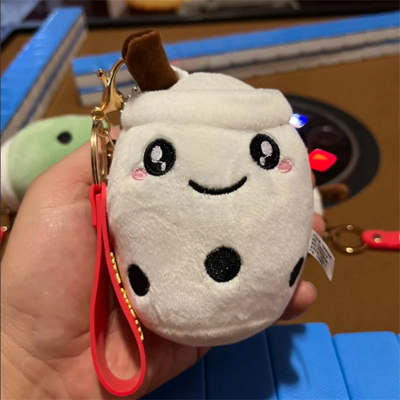 Lovely Bubble Tea Keychain Soft Plush Toy Keychain Stuffed Boba Doll Cute Backpack Decoration Best Birthday Xmas Gift for Girls