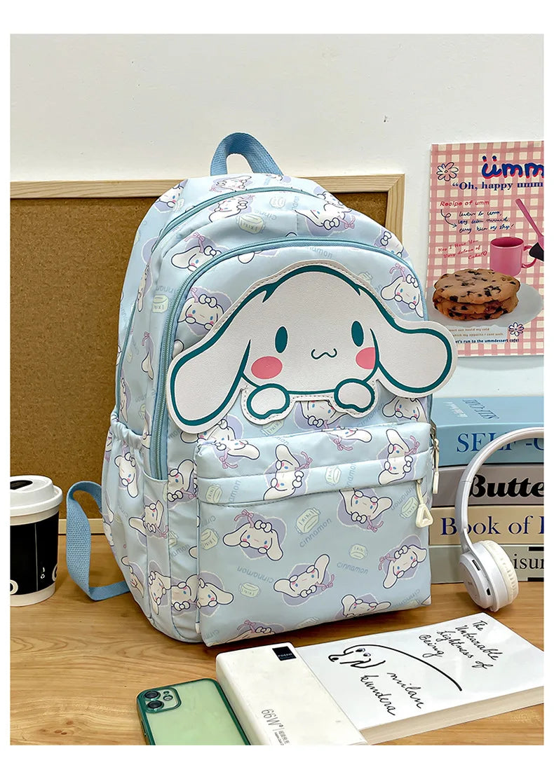 Anime Sanrio Plush Toy Cinnamoroll Backpack Children Girl Boy Black Blue Schoolbag Kawaii Student School Bag Computer Large Gift