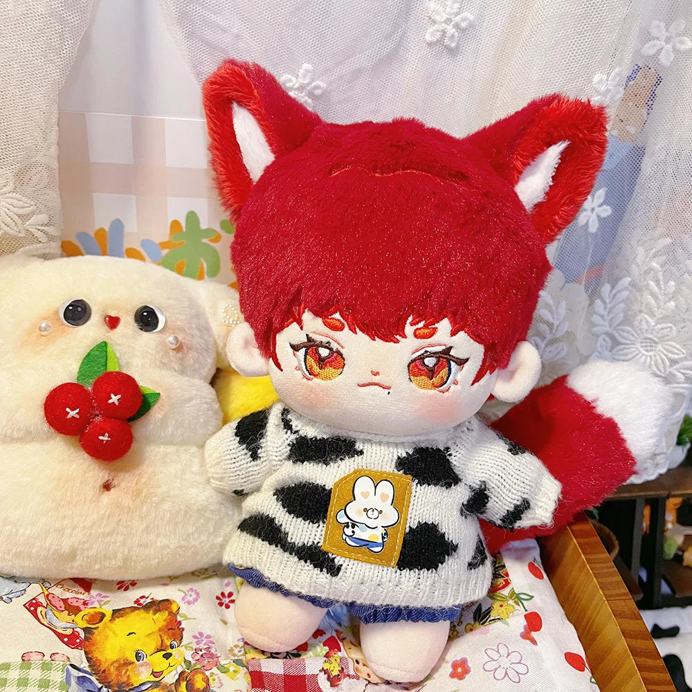 20cm Plush Cotton Doll Idol Stuffed Super Star Figure Dolls No Attribute Fat Body Meow Doll Can Change Clothes Collection Gift