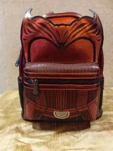 Disney Scarlet Witch Wanda Mini Backpack Wanda Scarlet Witch Backpack Red Metallic Cosplay