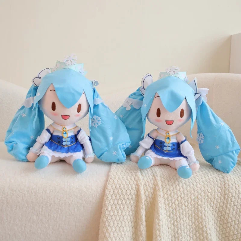 Snow Princess Dress Hatsune Miku Snowflake Crown Plush Toy Limit Plushies Japanese Style Cute Girl Collect Doll Home Decor Gift