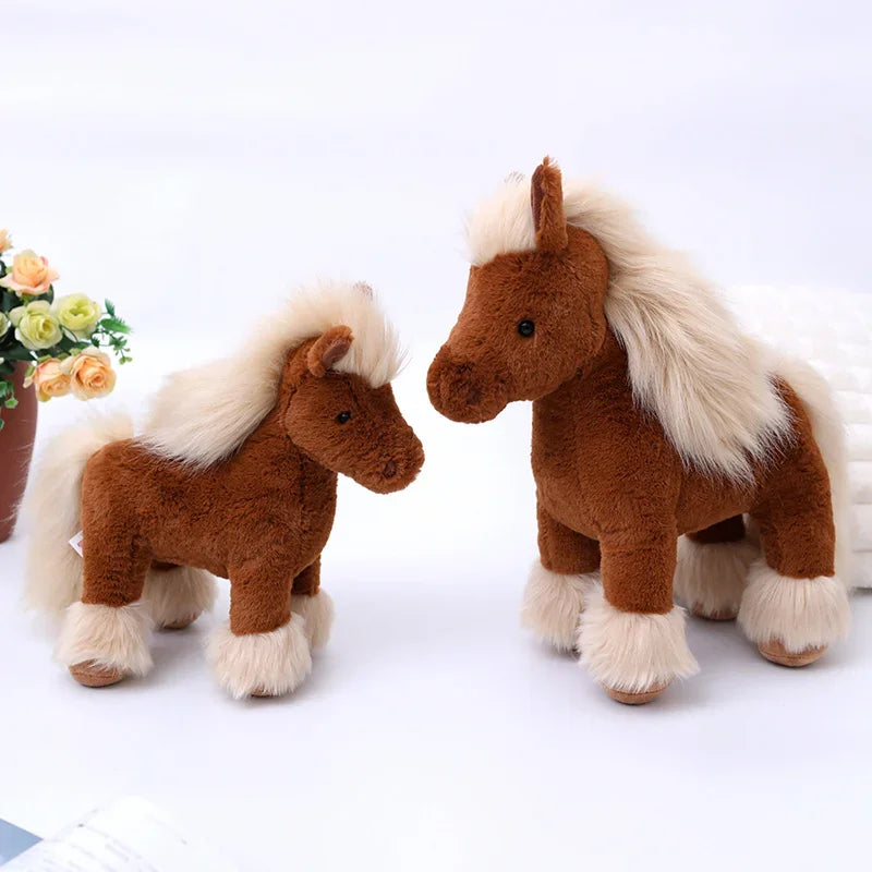 Super Simulation Horse Plush Dolls Stuffed Animal High Quality Super Realistic Pony Plush Toy Classic Birthday Gift For Children