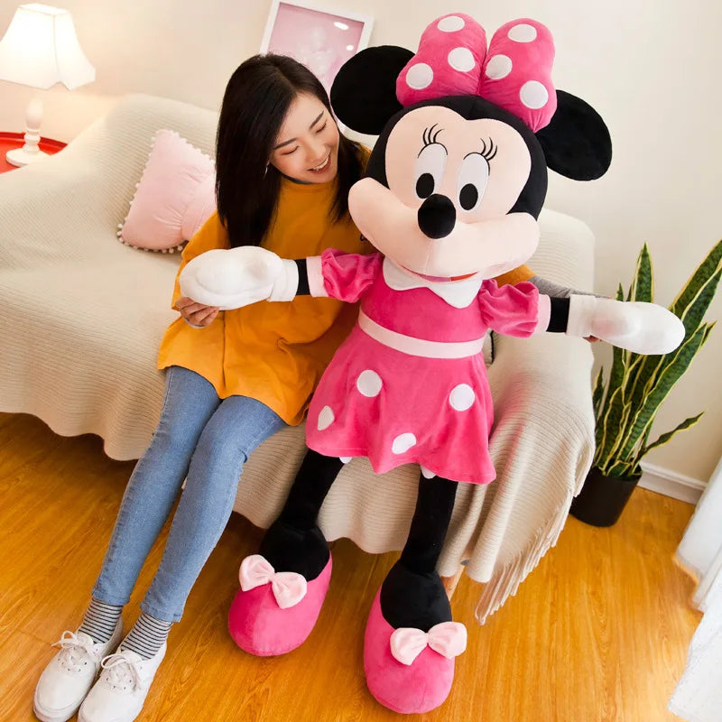 35-80cm Disney Mickey Mouse Plush Toys Kawaii Anime Mickey Minnie Stuffed Plush Models Dolls Toy Kids Birthday Christmas Gift