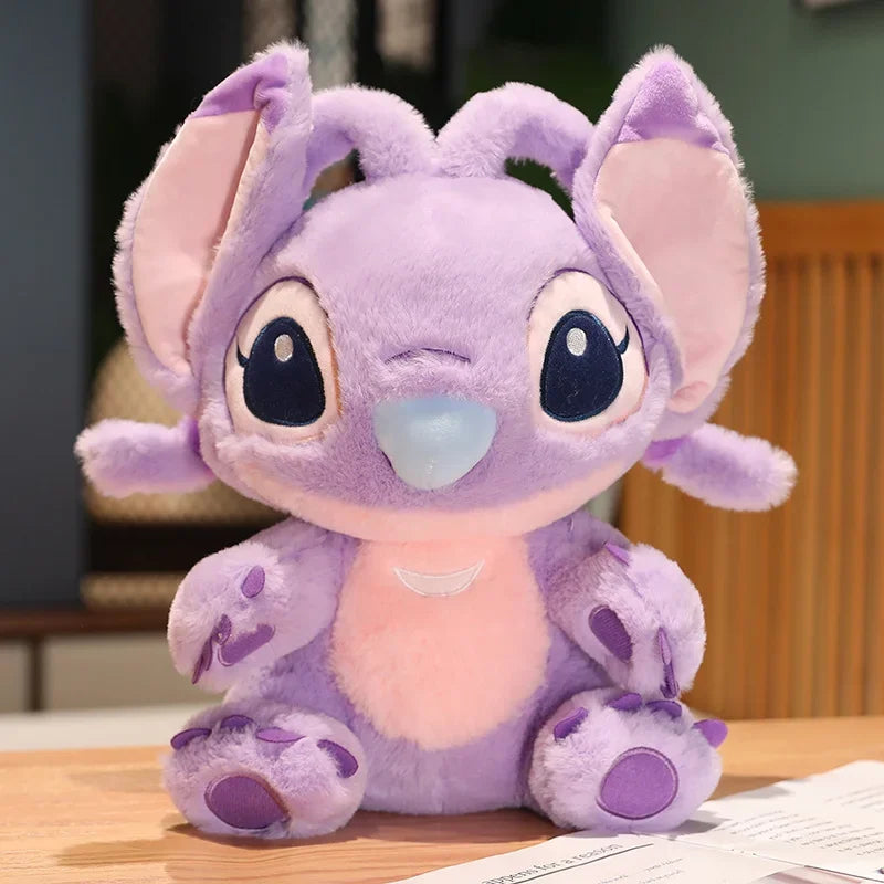 Lovely Sitting Stitch Plush Toy Stuffed Cartoon Anime Lilo & Stitch Angel Plushies Cuddly Doll Throw Pillow Gifts Girl Kids