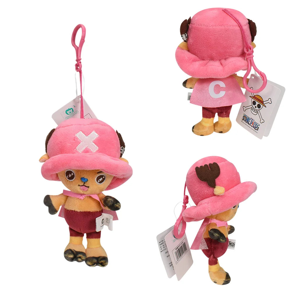 12cm Anime One Piece Original Plush Pendant Doll Luffy Toy Tony Chopper Laboon Sabo Keychain Soft Stuffed Backpack Ornaments Toy