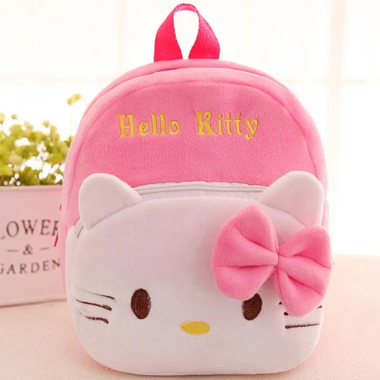 Hot MINISO Anime Plush Backpack Kawaii Cartoon Pokemon Pikachu Poke Ball Hello Kitty Minnie Stitch SchoolBag Kindergarten Gifts