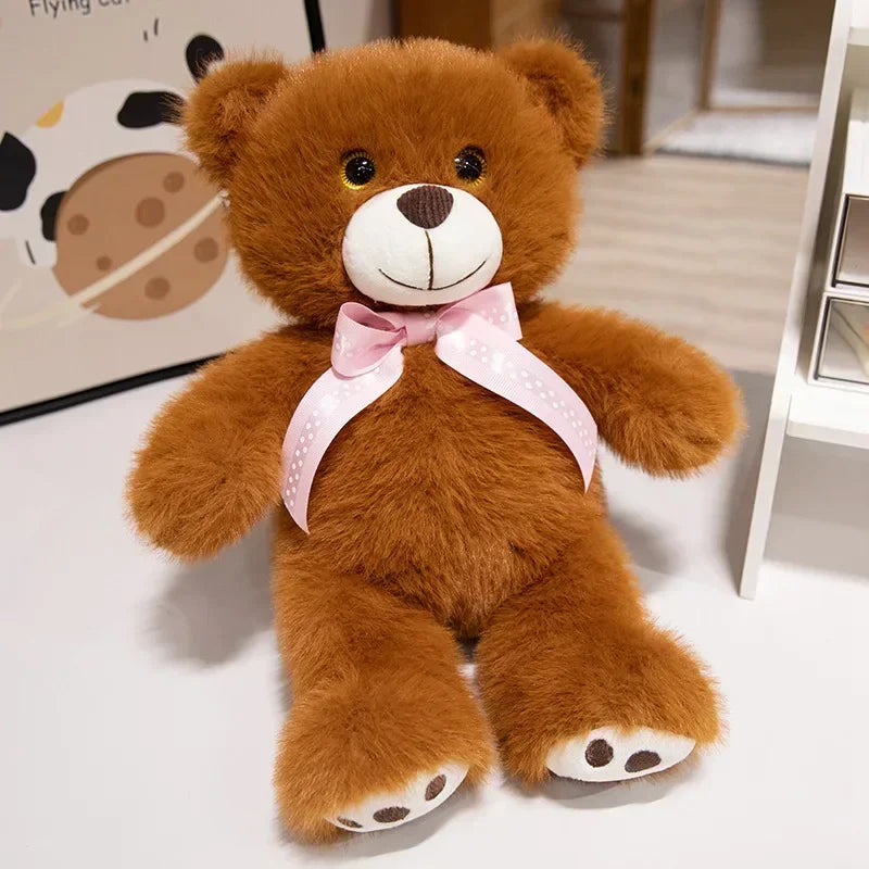 25/35CM Colorful Bow Bear Plush Doll Cute Classic Bear Toys Children Companion Toys Kids Birthday Gift Soul Accompanies Bear