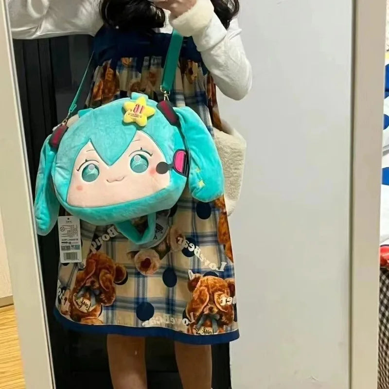 Hatsune Miku Backpack Shoulder Cute Cartoon Peripheral Doll Birthday Gift Wholesale Plush Backpack For Girls Holiday Presents