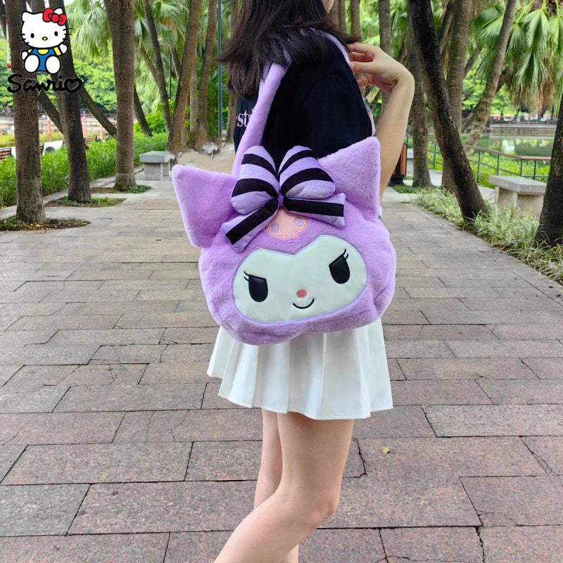 Anime Sanrio Bag Kawaii Kuromi Handbag Plush Shoulder Bags Women Messenger Bag High capacity Storage Bag Gifts