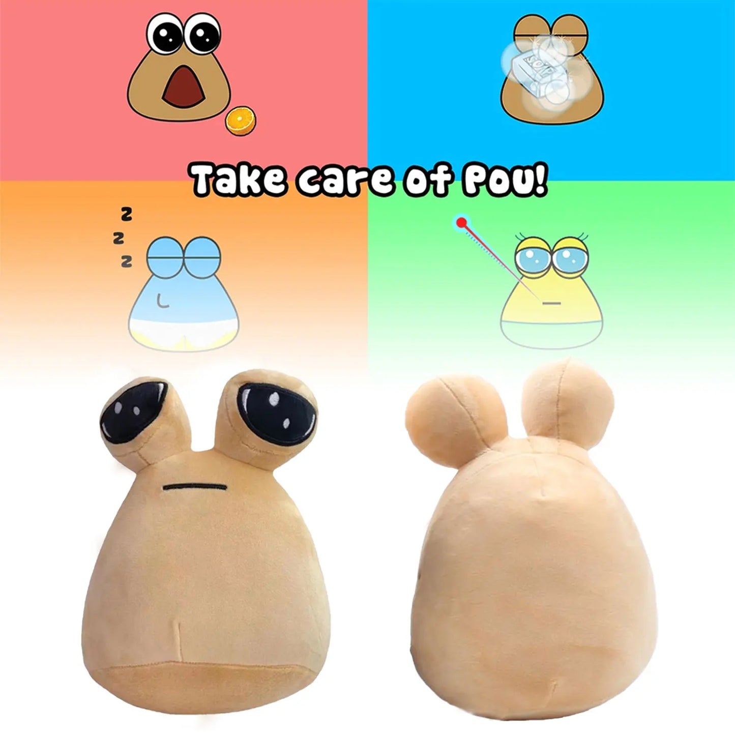 3-12 years new POU alien plush toys, cute and funny big eyes doll pillow, event holiday gifts, birthday gifts