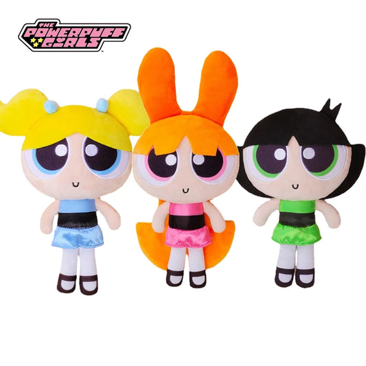 Original The Powerpuff Girls Cartoon Plush Doll Buttercup Bubbles Blossom Cute Kawaii Fluffy Stuffed Toy 23cm/35cm