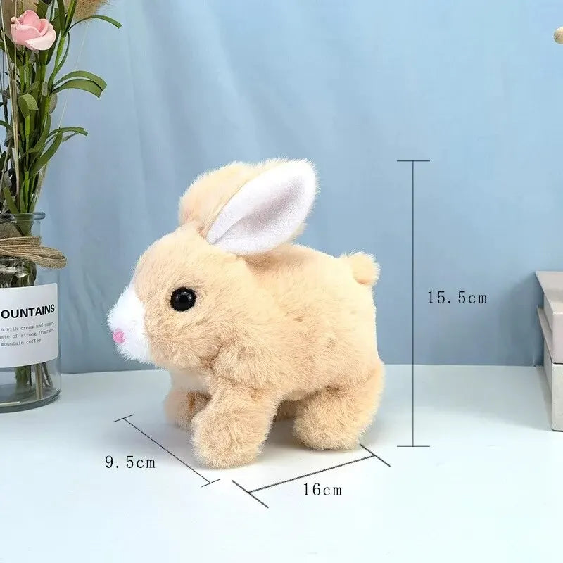 Long-haired Bunny Electric Plush Toy Soft Plush Simulation Shape Small Animal Doll Battery Interactive Children's Favorite Gift