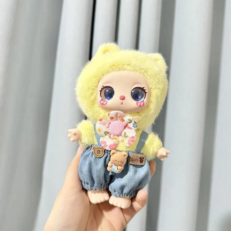 16cm Mini Plush Doll'S Clothes Outfit Accessories For Liila LUCKY CAT Idol happy bear overalls Clothing Gift