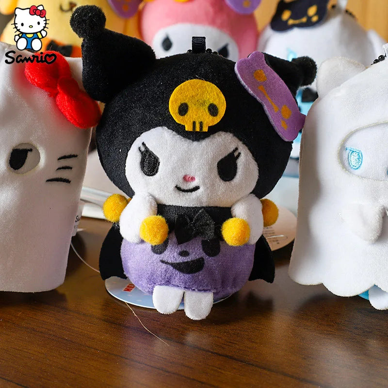 Kawaii Sanrio Plush Doll Pendant Plush Kuromi Melody Hello Kitty Cinnamoroll Halloween Plush Keychain Decoration Birthday Gifts