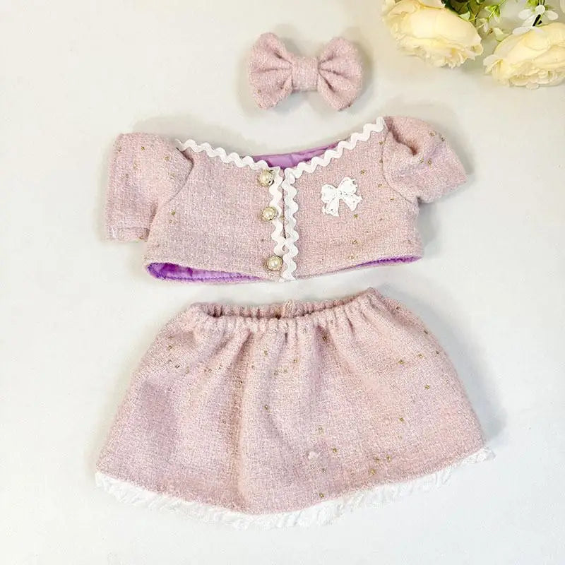 For 38cm Labubu Plush Doll Clothes For Labubu Doll Clothes for MOKOKO Sweetheart Pink Fragrant Wind Set