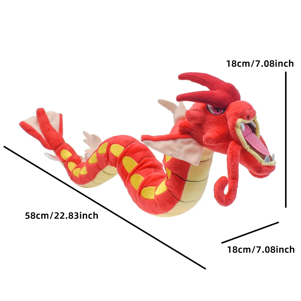 Shiny Gyarados Plush Toys Stuffed Animal Charizard Game for Collectible Gift,Soft Plushies Cartoon Character 23 Inch Red