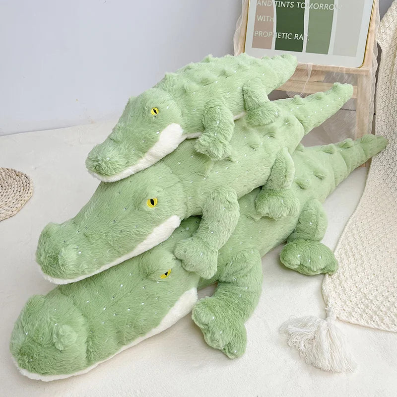 Fluffy Crocodile Plush Toy Soft Full Stuffed Animal Pillow Doll Jungle Green Giant Alligator Sofa Cushion Kids Birthday Gift