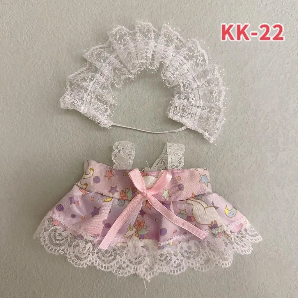 20cm doll change clothes small skirt for Upset duck cotton doll cute and sweet Lolita dress