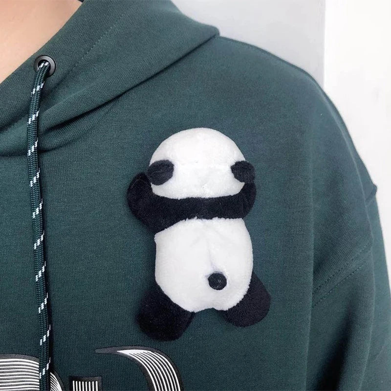 Cute Panda Plush Brooches Soft Cartoon Animal Brooch Pin Stuffed Dolls Charm Bag Pendant Gifts Clothing Accessories