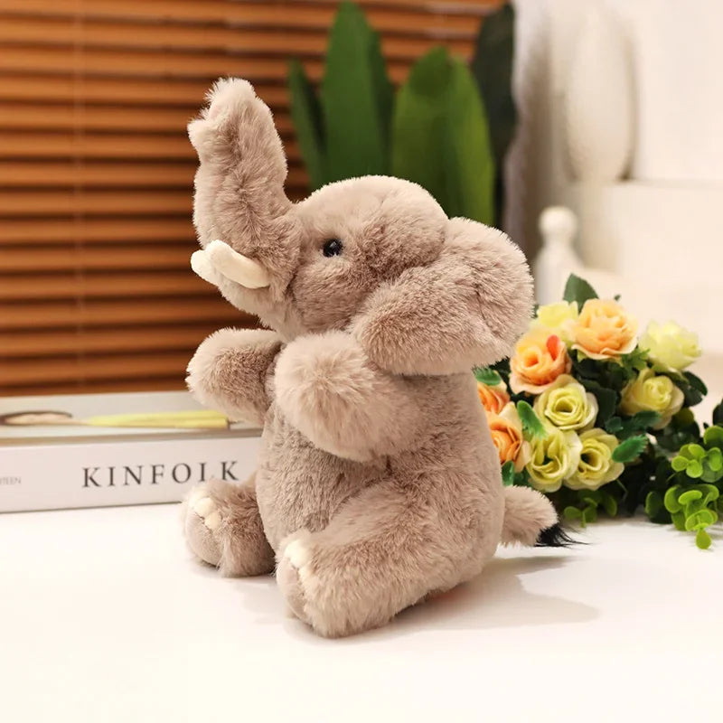 25-45cm Simulation Plush Elephant Doll Toy Fluffy Stuffed Cute Animal Pillow Baby Accompany Xmas Birthday Gift Kids