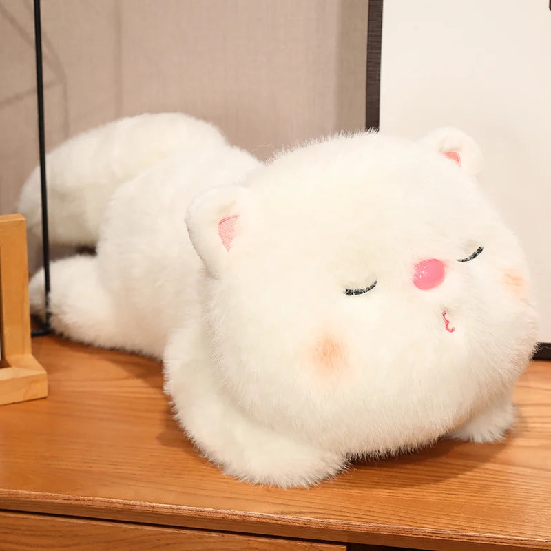 30/45/55cm Long Lying Cute Soft Stuffed Animals White Cat Dolls Pillow Plush Lovely Cat Toys Room Decor Nice Birthday Gift