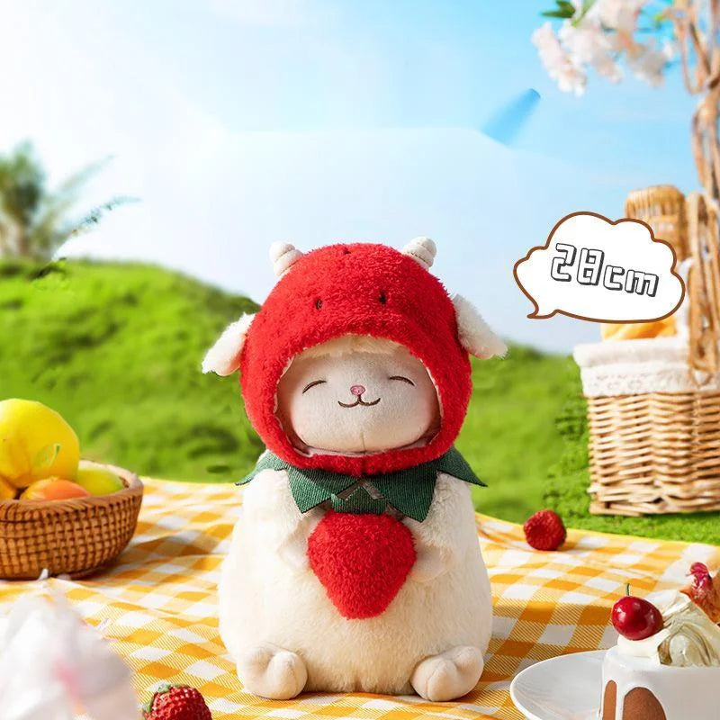 28cm Stuffed Sheep Plush Toy Eat Melon Stuffed Sheep Toy Watermelon Strawberry Lemon Plush Soft Toy For Kid Christmas Gifts