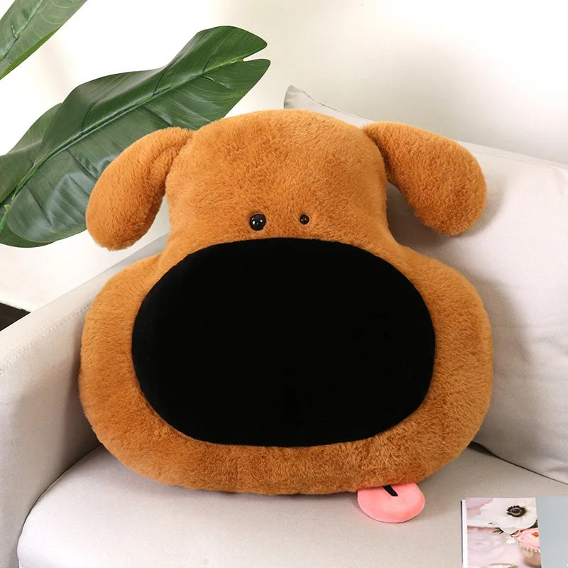 Kawaii INS Hot Sale Big Nose Plush Dog Head Toys Pillow Super Soft Stuffed Animals Puppy Cushion Sofa Bed Decor Funny Present