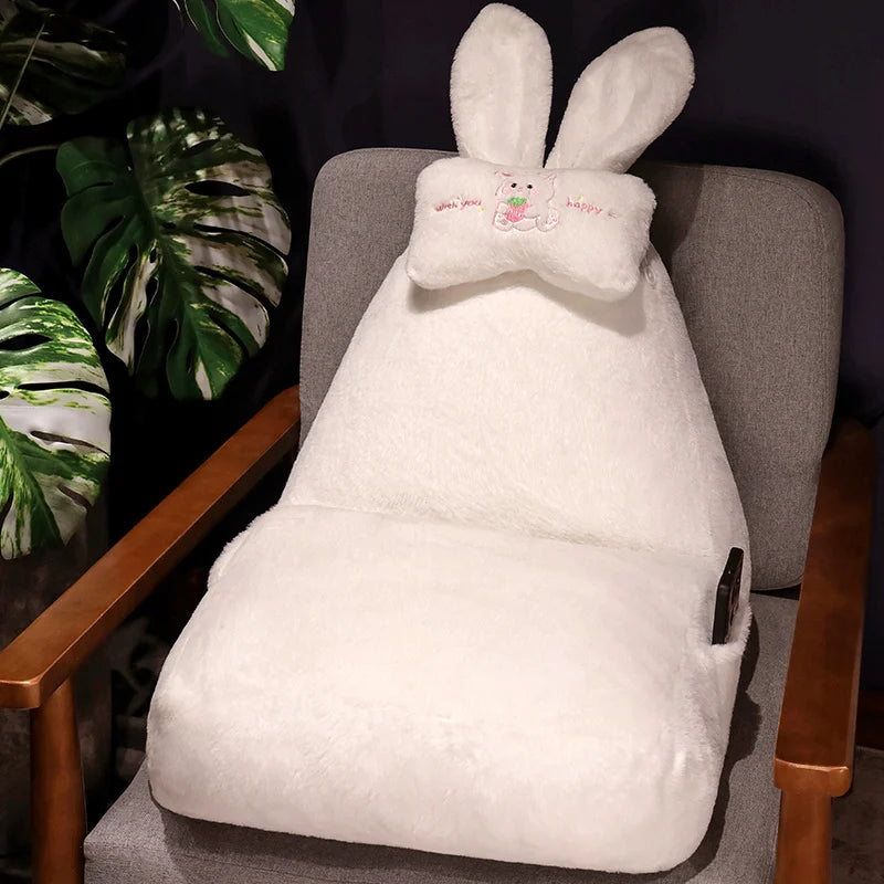 Cartoon Cute Bay Window Tatami Soft Stuffed Animals Bunny Doll Cushion Plush Rabbit With Long ears Toys Pillow Winter Floor Mat