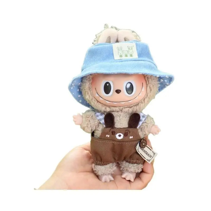 17cm Cute Mini Plush Doll'S Clothes Outfit Accessories For Korea Kpop Exo Labubu Idol Dolls Dog Overalls Set Clothing Kid Gift