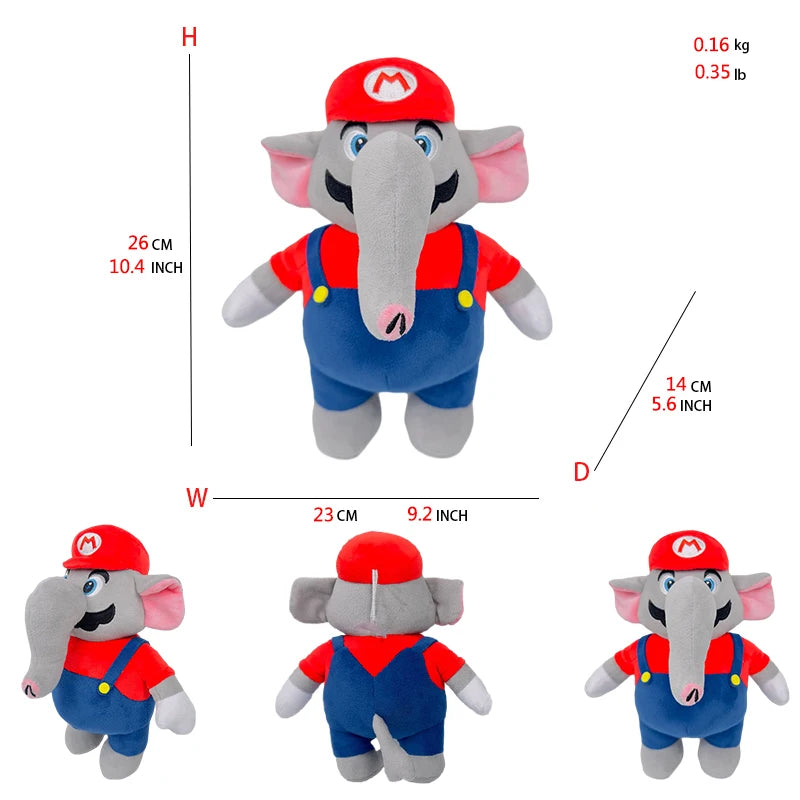 Balloon Mario Plush Soft Toys Poplin Rolla Koopa Elephant Fruit Goomba Animals Dolls Elephant Princess Daisy Peach Kawaii Gifts