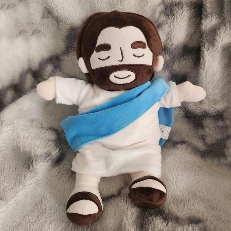 New Baby Soothing Breathing Jesus Plush Toy Jesus Doll Four-gear Adjustment Children Music Sleep Companion Christmas Toy Gifts