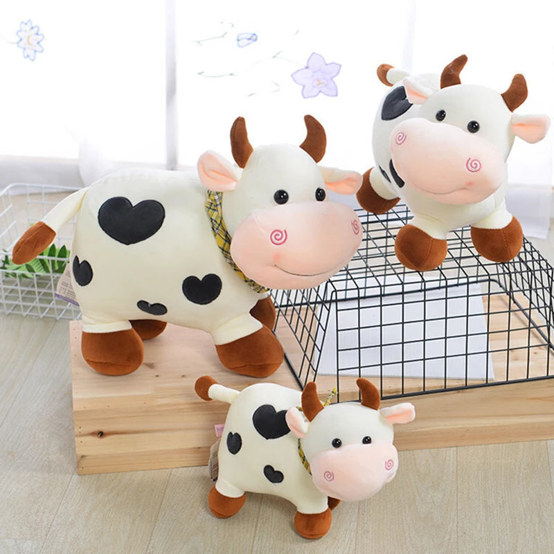 Cartoon Cute Cow Plush Toy Soft Animal Cattle Plush Toy Kawaii For Girls Cotton Animal Plush Doll Filled Home Decoration