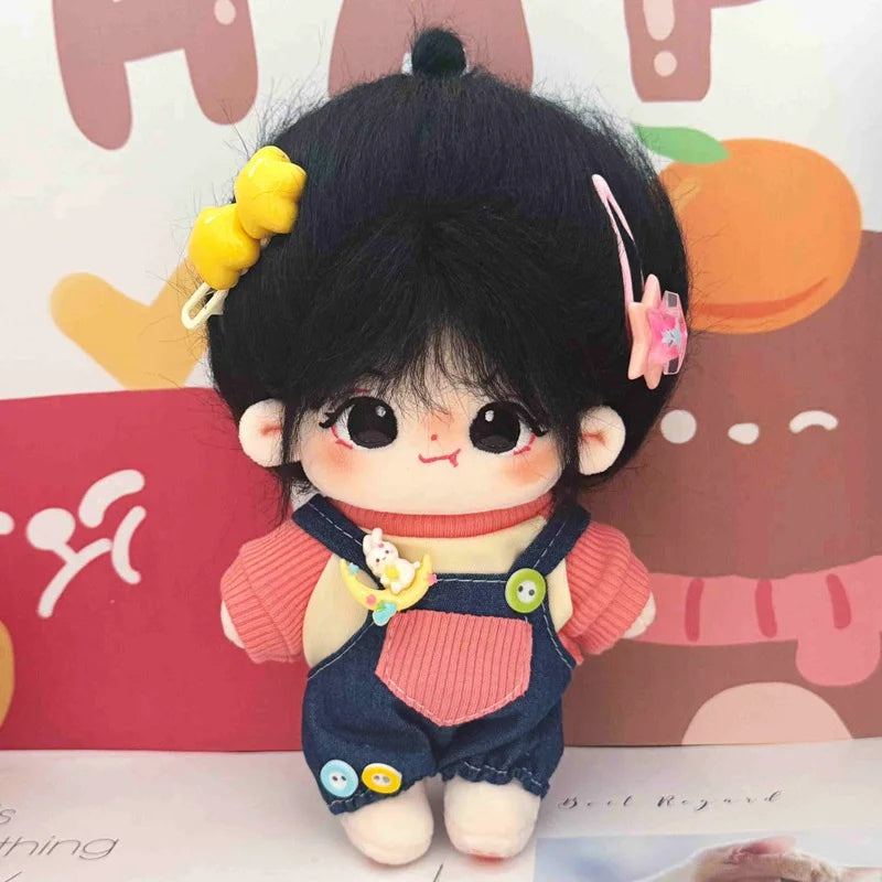 20cm Cute Plush Cotton Idol Doll With Clothes Stuffed Super Star Figure Dolls No Attribute Fat Body Doll Can Change Clothes Gift