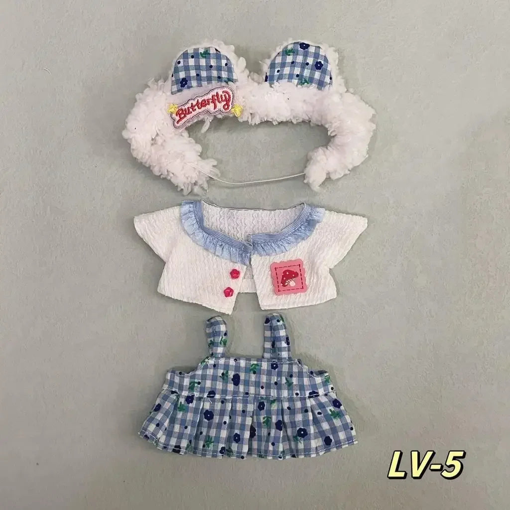 Doll dress up Lolita maid cute princess small skirt casual suit for Baby Three V3/ 20cm cotton doll clothes no doll