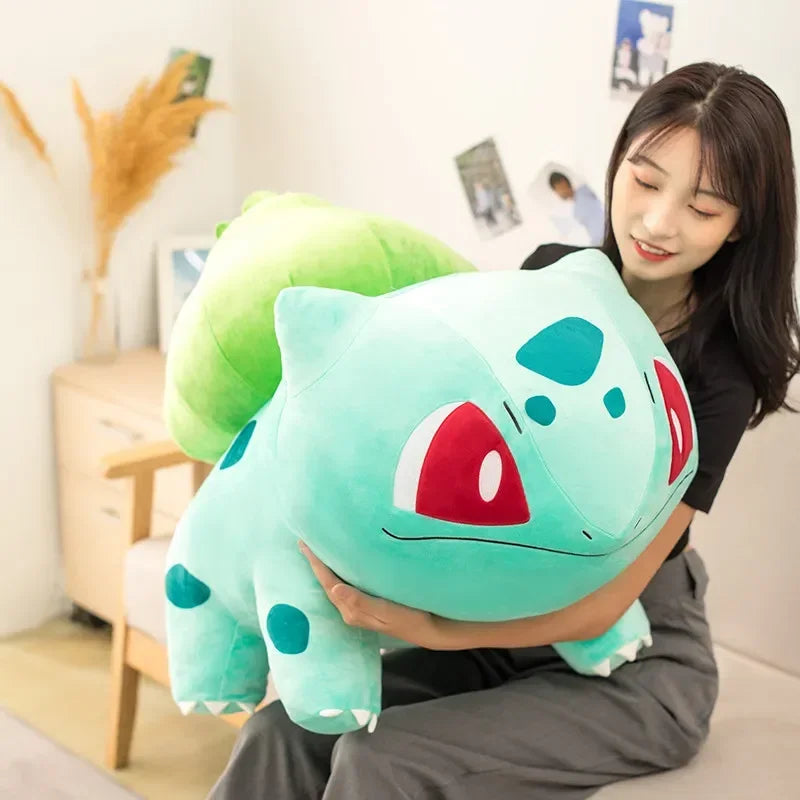 Big Size Bulbasaur Stuffed Doll Toy Cute Elf Pokemon Plush Kawaii Pikachu Doll Pillow Gifts For Children Christmas Baby Gift