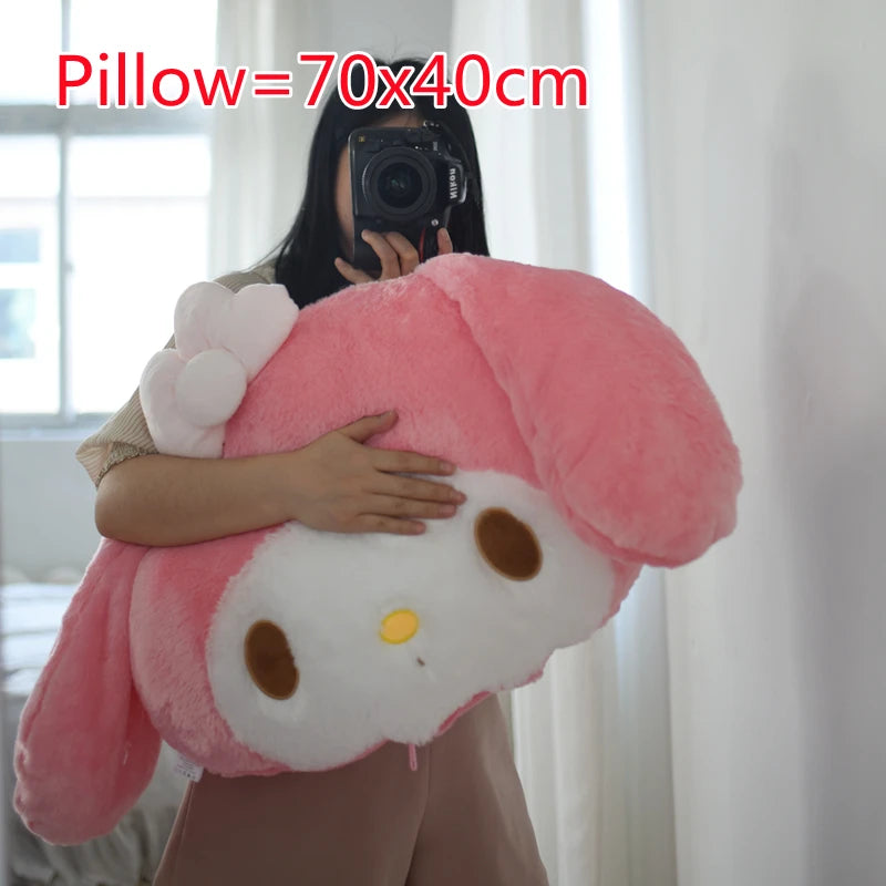 Soft My Melody Plush Toy Big Size Hug Pillow Comfortable Back Cushion Lovely Japanese Style Plushies Sofa Decorative Pillow