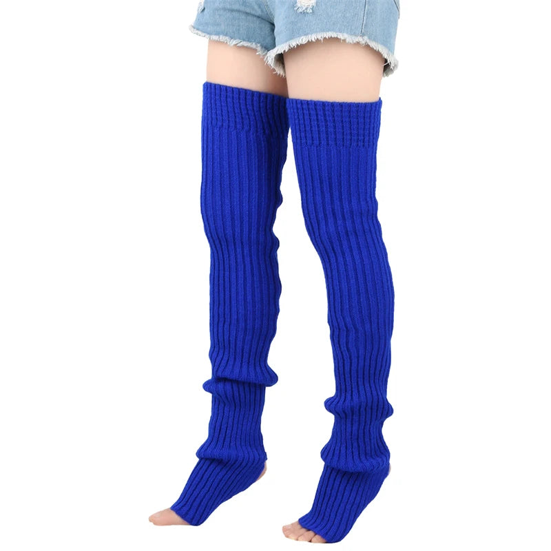 Japanese Vertical Stripe Plush Stockings Autumn Winter Cute Tights Kawaii Lamb Fur Wool Ball Calf Socks Lolita Knee High Socks