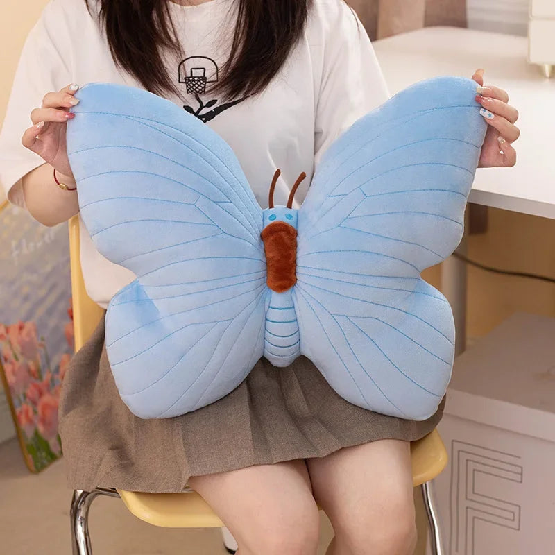 40*40CM New Pink Blue Butterfly Plush Toy Stuffed Cartoon Butterfly Throw Pillow Cushion Home Sofa Decoration Cushion