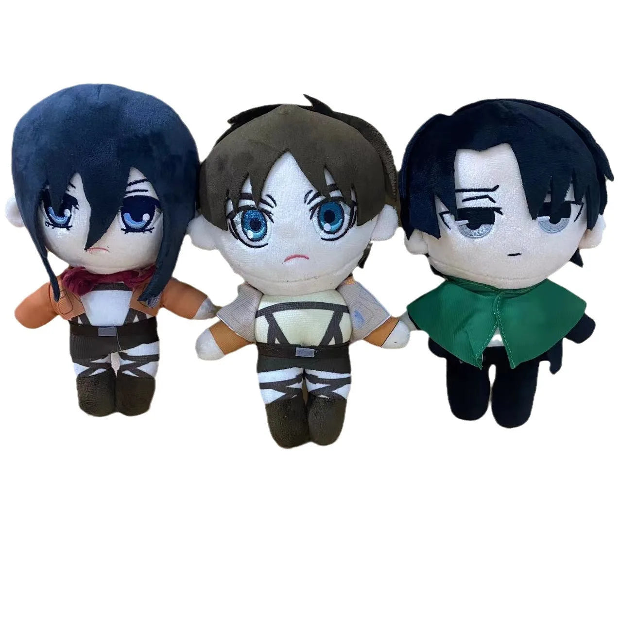 Anime Attack on Titan Plush Toys Doll Kawaii Levi Eren Mikasa Cute Kawaii Collection Green Stuffed Doll Birthday Gifts For Kids