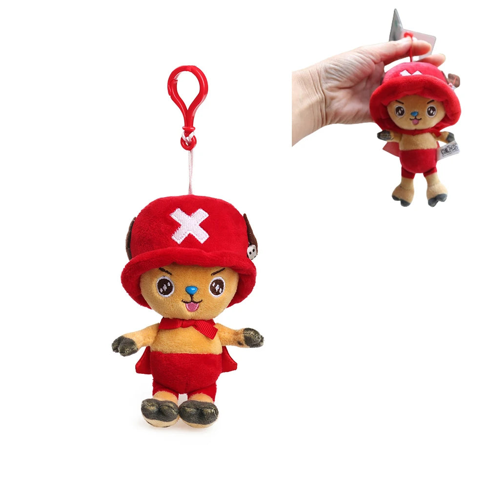 12cm Anime One Piece Original Plush Pendant Doll Luffy Toy Tony Chopper Laboon Sabo Keychain Soft Stuffed Backpack Ornaments Toy