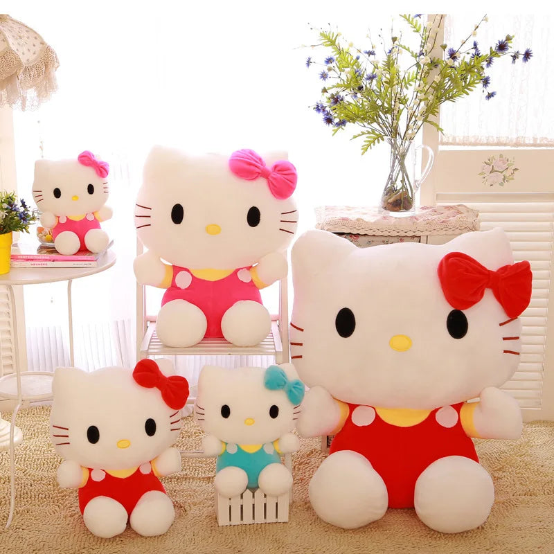 20cm Hello Kitty Plush Toys Sanrio Cute Movie KT Cat Dolls Soft Stuffed Hello Kitty Birthday Gifts For Kids Animals Toys