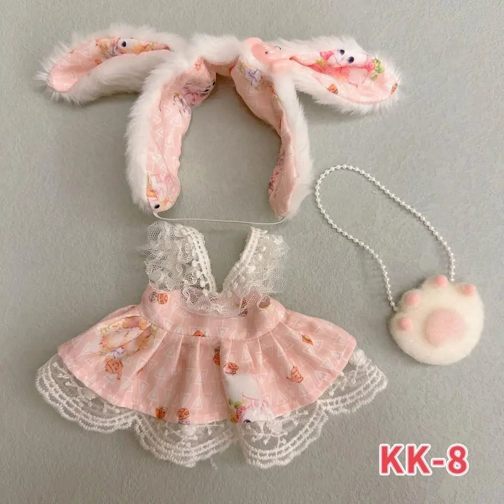 20cm doll change clothes small skirt for Upset duck cotton doll cute and sweet Lolita dress