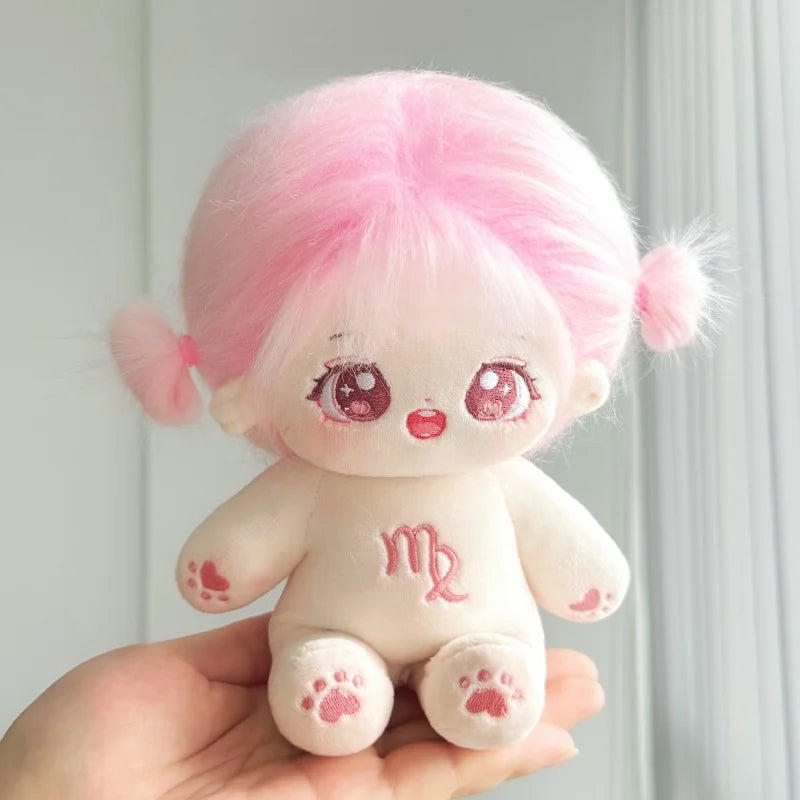 20cm Kawaii Plush Cotton Doll Idol Stuffed Super Star Figure Dolls Twelve Constellations Doll Can Change Clothes Gift