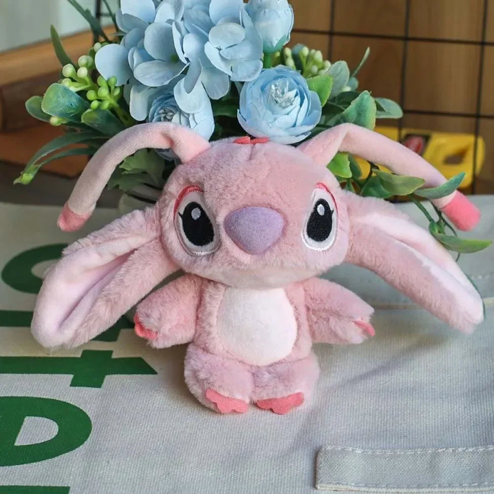 16cm Disney Stitch Doll Keychain Plush Toy Backpack Pendant  Anime Lilo & Stitch Girl's Toy Soft Stuffed Doll Birthday Gift