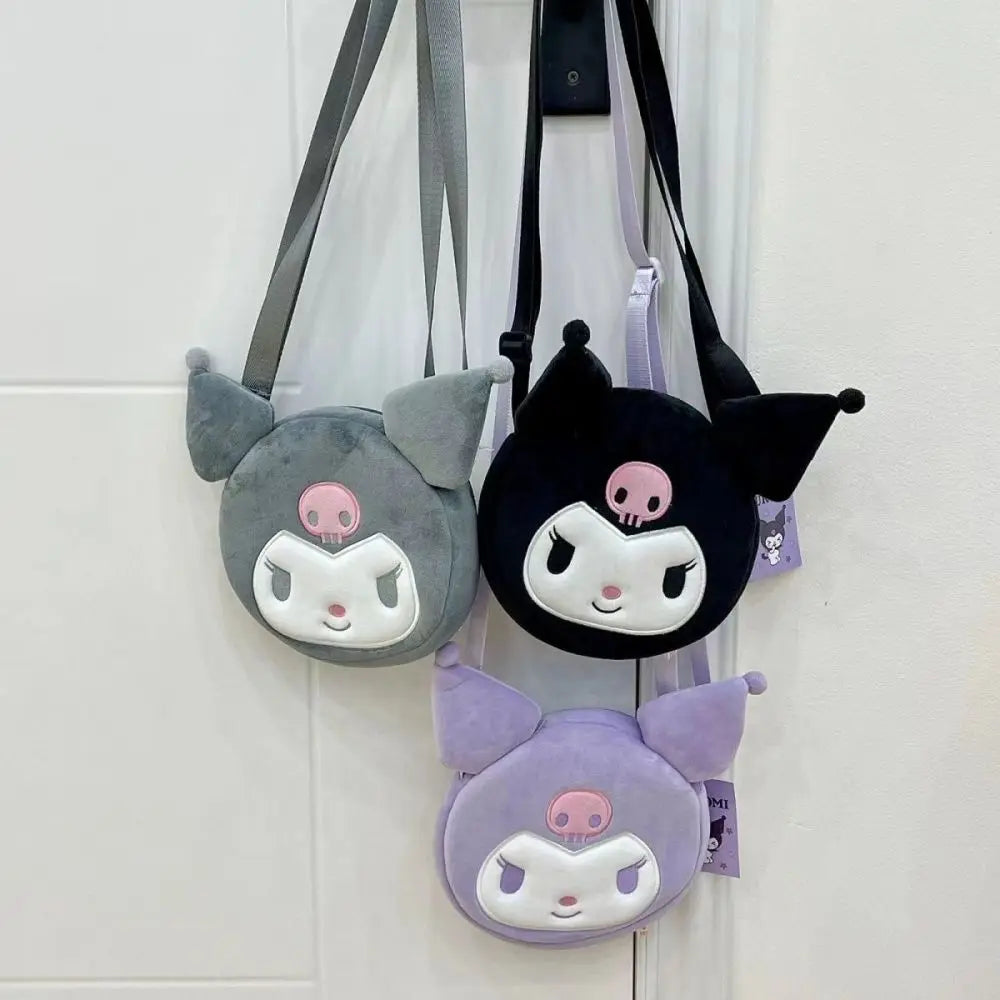 Kawaii Sanrio Plush Bag Kuromi Backpack Cinnamoroll Shoulder Bag Tote Makeup Cartoon My Melody Plushie Large Handbag Gift Girls