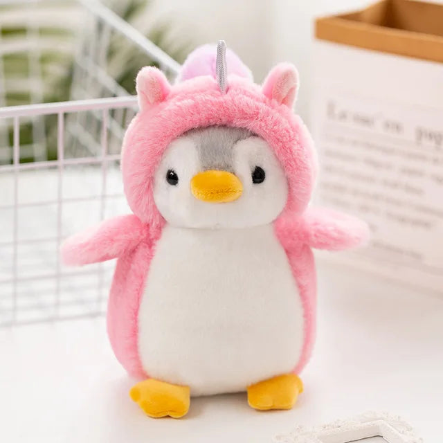 1pc Kawaii Penguin Plush Toys Soft Stuffed Penguin with Unicorn /Dinosaur/Rabbit Costume Toys For Baby Girls Birthday Gift Party