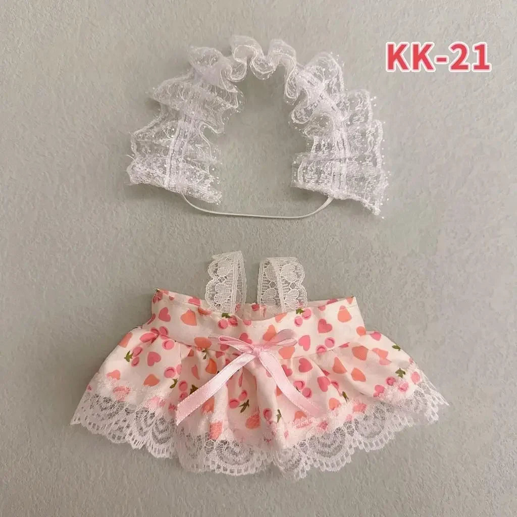 20cm Plush Doll'S Clothes Outfit Accessories For Korea Kpop Exo Labubu Idol Dolls Lolita set cute little princess skirt Clothing